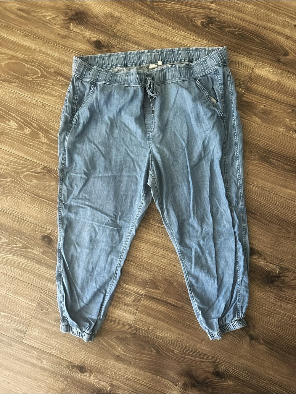 GAP Light Blue Denim-Style Jogger Pants